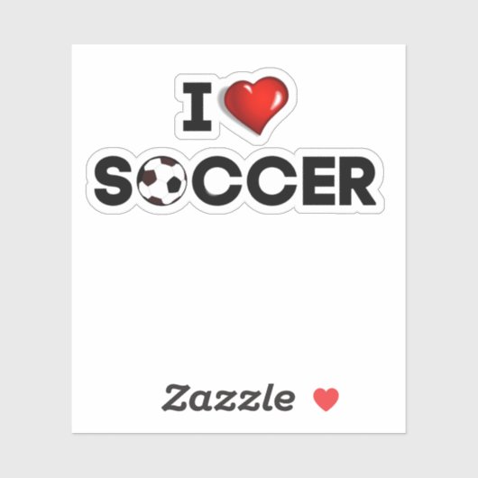 I Love Soccer Sticker (Vel)
