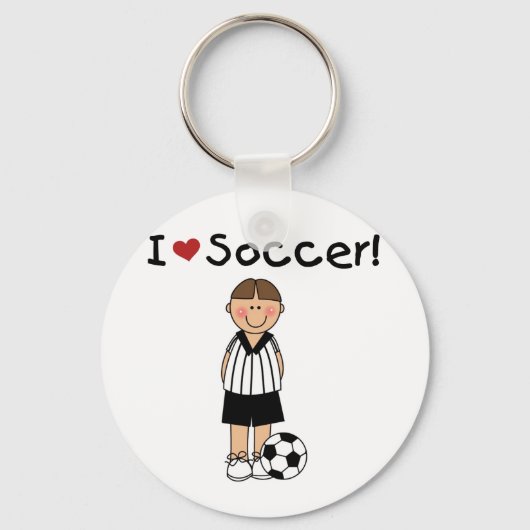 I Love Soccer T-shirts and Gifts Sleutelhanger (Voorkant)