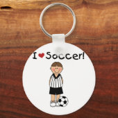 I Love Soccer T-shirts and Gifts Sleutelhanger (Voorkant)
