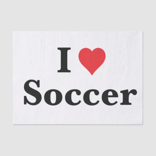 I Love Soccer Tissue Paper Tissuepapier (Voorkant)