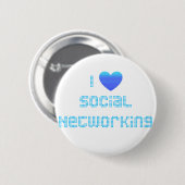 I Love Social Networking Ronde Button 5,7 Cm (Voorkant /achterkant)