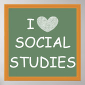 I Love Social Studies Poster (Voorkant)