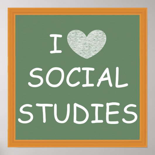 I Love Social Studies Poster (Voorkant)