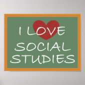 I Love Social Studies Poster (Voorkant)