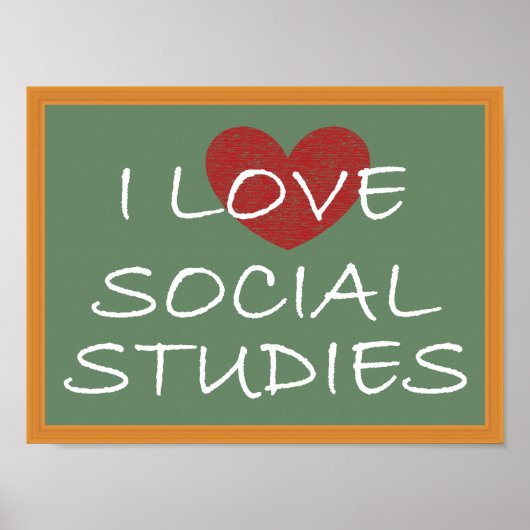 I Love Social Studies Poster (Voorkant)