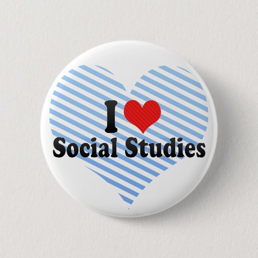 I Love Social Studies Ronde Button 5,7 Cm (Voorkant)