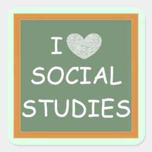I Love Social Studies Vierkante Sticker