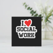 I Love Social Work Social Worker Liberal Gift Kaart (Staand voorkant)
