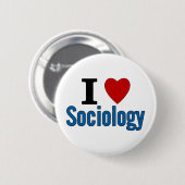 I Love Sociology Ronde Button 5,7 Cm (Voorkant /achterkant)