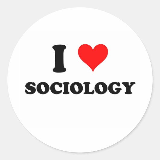 I Love Sociology Ronde Sticker (Voorkant)