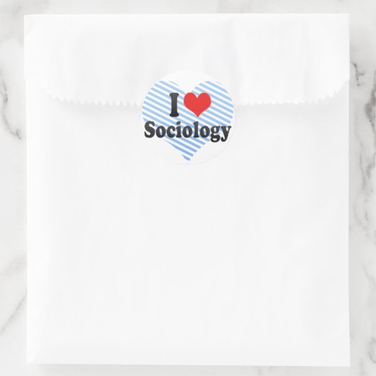 I Love Sociology Ronde Sticker (Tas)