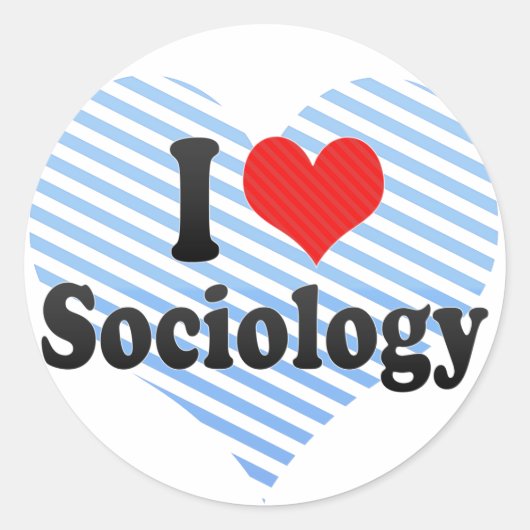 I Love Sociology Ronde Sticker (Voorkant)