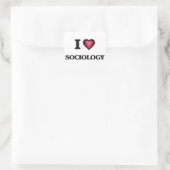 I Love Sociology Vierkante Sticker (Tas)