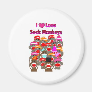 "I LOVE SOCK MONKEYS" Cadeaus Magneet