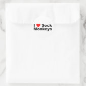 I Love Sock Monkeys Ronde Sticker (Tas)