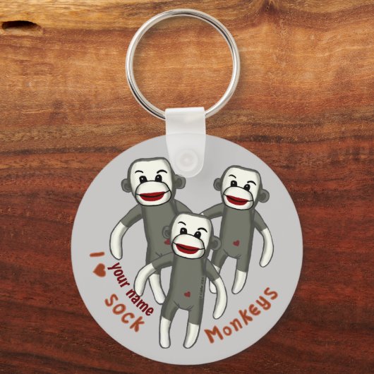 I Love Sock Monkeys Sleutelhanger (Voorkant)