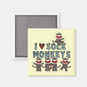 I Love Sock Monkeys Tshirts and Gifts Magneet (Voorkant / Achterkant)