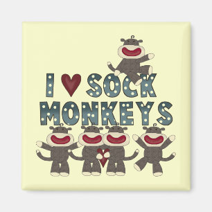 I Love Sock Monkeys Tshirts and Gifts Magneet
