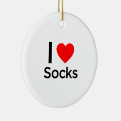 I Love Socks Keramisch Ornament (Rechts)