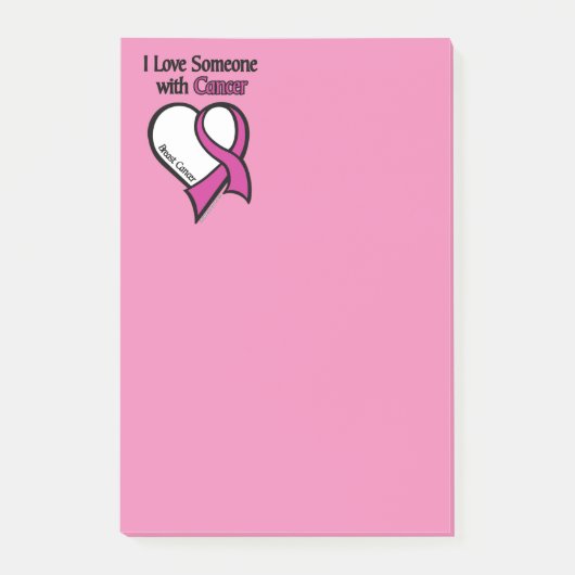 I Love Someone... Heart/Ribbon... Breast Cancer Post-it® Notes (Voorkant)