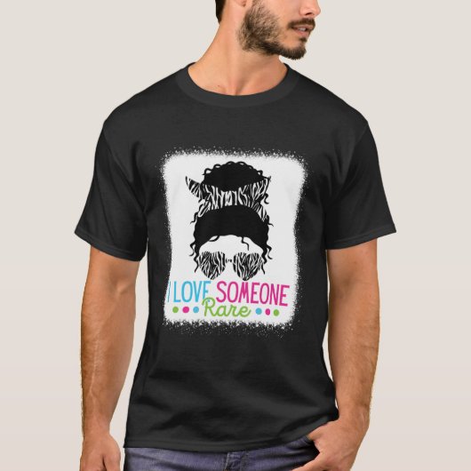 I Love Someone Rare Zebra Messy Bun Rare Disease A T-shirt (Voorkant)