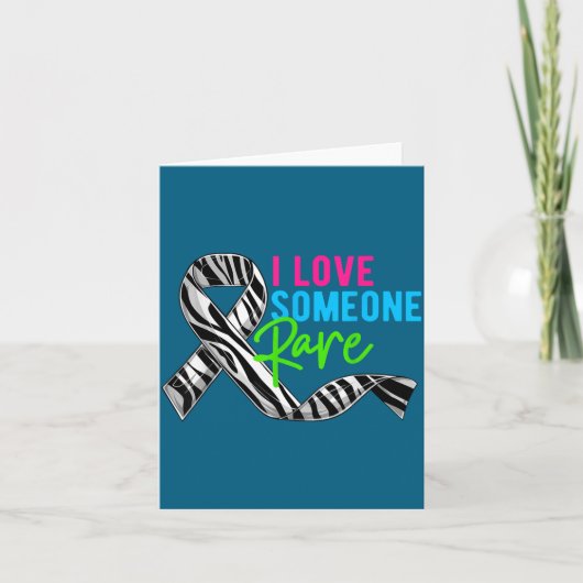 I Love Someone Rare Zebra Ribbon - Rare Disease Aw Kaart (Voorkant)