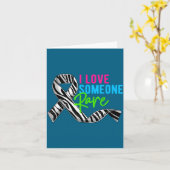 I Love Someone Rare Zebra Ribbon - Rare Disease Aw Kaart (Gele Bloem)