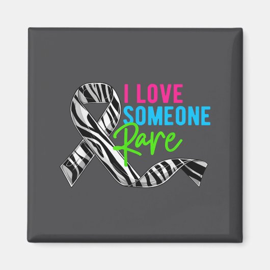 I Love Someone Rare Zebra Ribbon - Rare Disease Aw Magneet (Voorkant)
