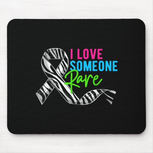 I Love Someone Rare Zebra Ribbon - Rare Disease Aw Muismat (Voorkant)