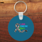 I Love Someone Rare Zebra Ribbon - Rare Disease Aw Sleutelhanger (Voorkant)