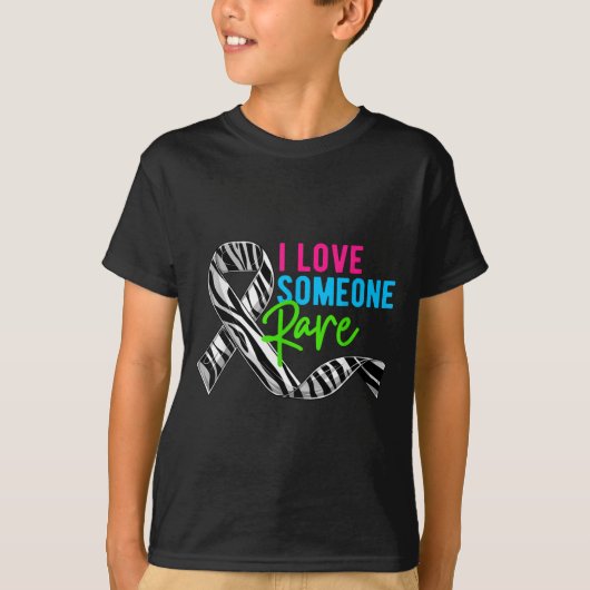 I Love Someone Rare Zebra Ribbon - Rare Disease Aw T-shirt (Voorkant)