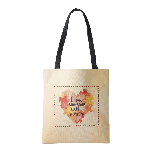 I love someone with Autism reusable tote bag