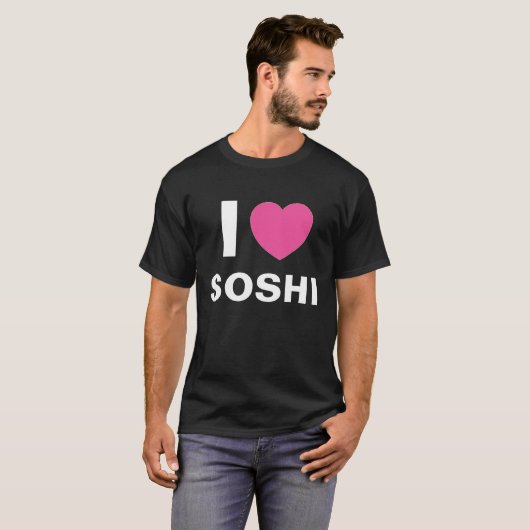 I Love Soshi T Shirt (Black) (Voorkant volledig)