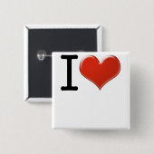 I Love Souvenirs Vierkante Button 5,1 Cm (Voorkant /achterkant)