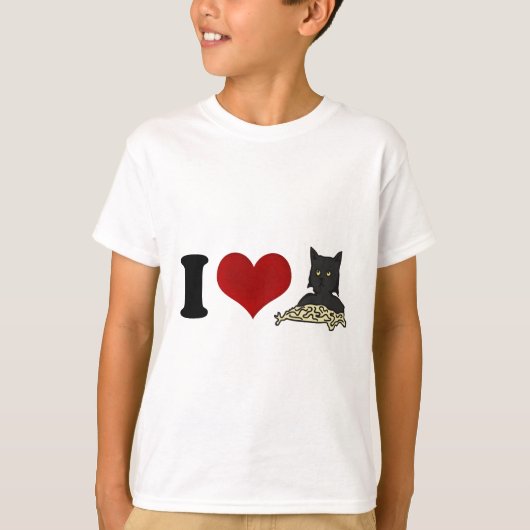 I Love Spaghetti Cat T-shirt (Voorkant)