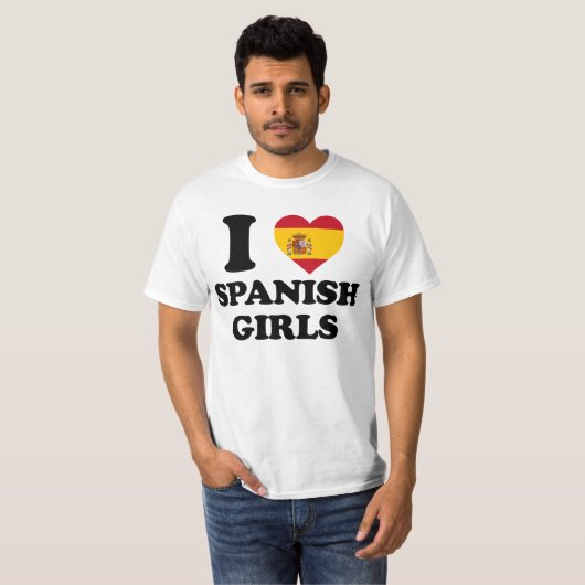 I love Spanish Girls T-shirt (Voorkant volledig)