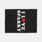 I Love Sparky Matching Girlfriend & Boyfriend Fleece Deken (Voorkant (Horizontaal))