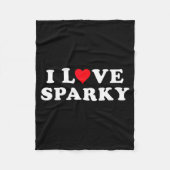 I Love Sparky Matching Girlfriend & Boyfriend Fleece Deken (Voorkant)