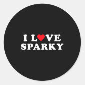 I Love Sparky Matching Girlfriend &amp; Boyfriend  Ronde Sticker (Voorkant)