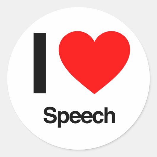 i love speech ronde sticker (Voorkant)