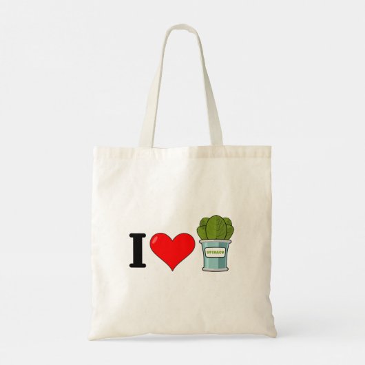 I Love Spinach Canvas tas (Achterkant)