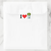 I Love Spinach Square Sticker (Tas)