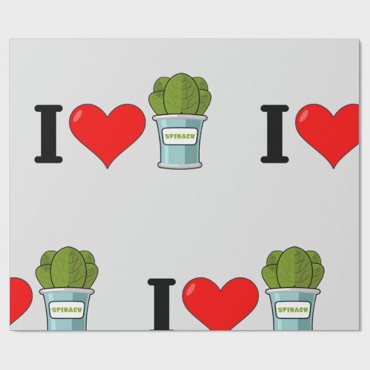 I Love Spinach Wrapping Paper Cadeaupapier (Vlak)