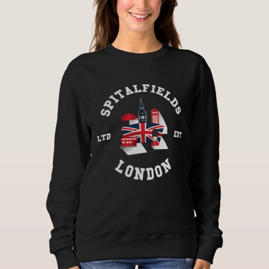I Love SPITALFIELDS London City Flag Badge Trui (Voorkant)