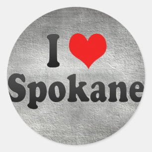 I Love Spokane, Verenigde Staten Ronde Sticker