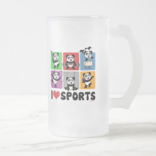 I Love Sports Pandas Matglas Bierpul