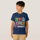 I Love Sports Pandas T-shirt (Voorkant volledig)