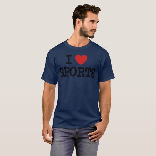 I love sports Sport fitness perfect body friends T-shirt (Voorkant volledig)