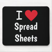 I Love Spreadsheets Classic Black en Red Gift Muismat (Voorkant)