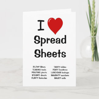 I Love Spreadsheets Groeten Kaart - Voeg een bijsc